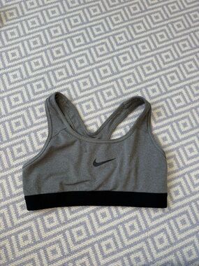 Nike Gray and Black Racerback Sports Bra